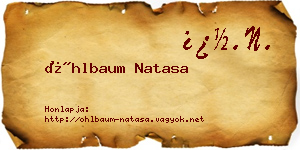 Öhlbaum Natasa névjegykártya